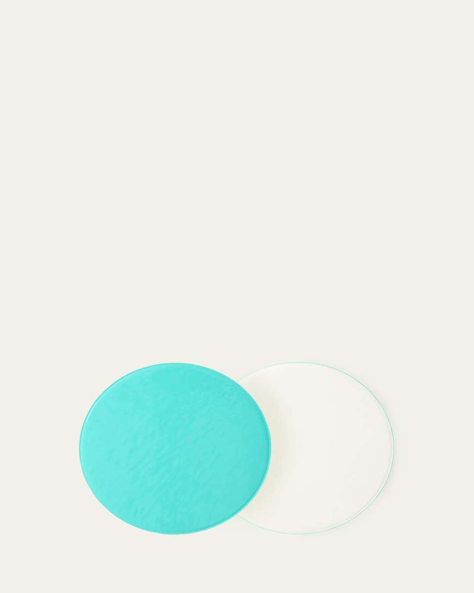 Reversible Round Faux Patent Leather Placemat